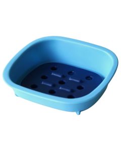 Jabonera baño 112×98×38mm plastico azul way-be