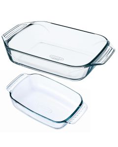 Fuente horno rectangular con asas 39x24/35x32 cm borosilicato pyrex