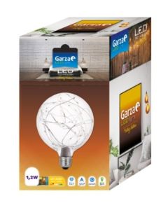 Lampara iluminacion globo led filamento garza e27 1,2w 2700k starlight 401131 119418