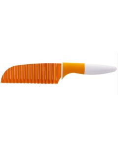 Cuchillo cocina ondulado inox/plastico blanco/naranja crisp tcr75011