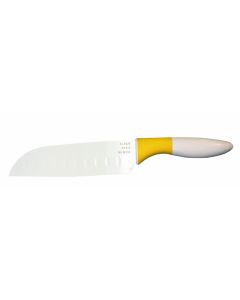 Cuchillo cocina inox/plastico blanco/amarillo santoku crisp tcr75038