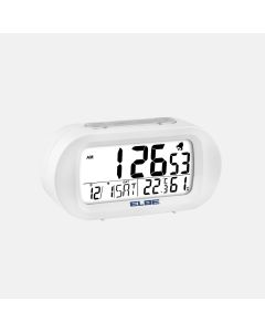 Reloj despertador termometro y luz blanco elbe