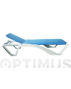 Tumbona acqua estructura blanca blanco-azul resol
