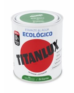 Esmalte acrilico brillante al agua ecologico 750 ml verde titanlux   120700
