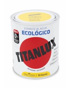 Esmalte acrilico brillante al agua ecologico 750 ml amarillo luminoso titanlux   120704