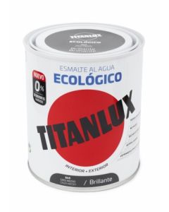 Esmalte acrilico brillante al agua ecologico 750 ml gris medio titanlux   120710