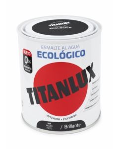 Esmalte acrilico brillante al agua ecologico 750 ml negro titanlux   120723