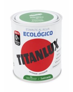 Esmalte acrilico satinado al agua ecologico 750 ml verde primavera titanlux   120729