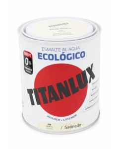 Esmalte acrilico satinado al agua ecologico 750 ml marfil titanlux 120734