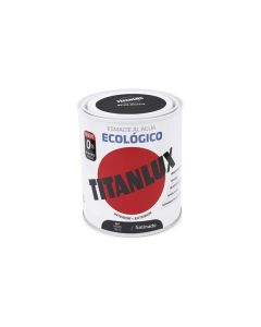 Esmalte acrilico satinado al agua ecologico 750 ml negro titanlux 120754