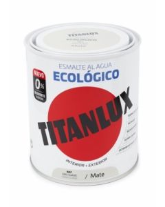 Esmalte acrilico mate al agua ecologico 750 ml gris suave titanlux 120756