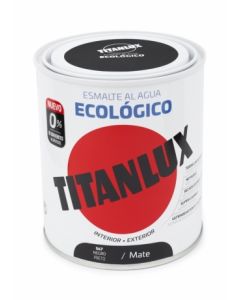 Esmalte acrilico mate al agua ecologico 750 ml negro titanlux   120777