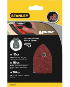 Hoja lija mouse 2xgr080+2xgr180+1xgr240 variadas stanley