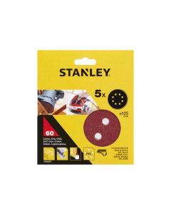Disco lija roto orbital perforada grano 060 125mm stanley