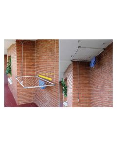 Tendedero techo extensible 100-160cm aluminio con recogedor tz
