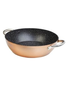 Cazuela cocina baja 28cm aluminio forjado/teflon/piedra cobre wecook