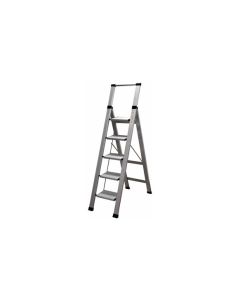 Escalera domestica peldaño ancho 5 peldaños 1,26mt aluminio homelux