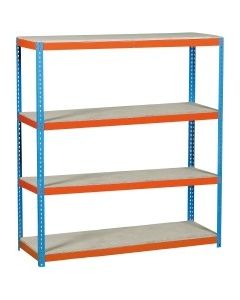 Estanteria ordenacion 4 baldas sin tornillos 600kg 2000x1800x450mm metal azul/naranja/madera simontaller-simonforte simonrack 458100045201848