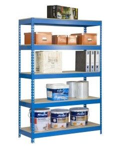 Estanteria ordenacion 5 baldas sin tornillos 2000x1200x600mm metal azul/madera simonrack 448100040201265 121855