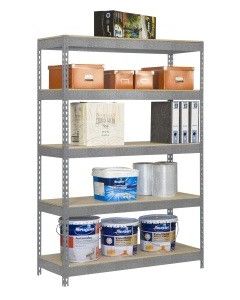 Estanteria ordenacion 5 baldas sin tornillos 2000x1200x600mm metal galvanizado/madera simonrack 778100040201265