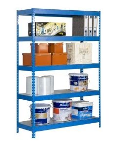Estanteria ordenacion 5 baldas sin tornillos 2000x1200x600mm metal azul/galvanizado simonrack 447100040201265