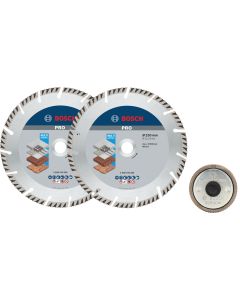 Disco diamante standard segmentado general obra 230 mm lote 2 discos+tuerca sds-click bosch