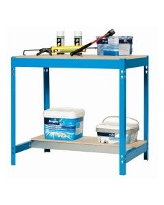Banco trabajo 2 baldas sin tornillos 842x1510x760mm metal azul/madera simonrack 448100045157592 121971