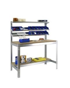 Banco trabajo 5 baldas sin tornillos 1445x910x610mm metal galvanizado/madera simonrack 778100045159074