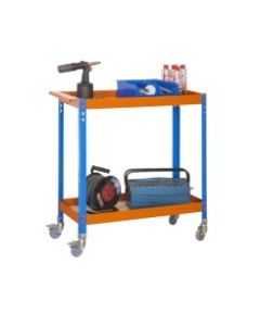 Banco trabajo 2 baldas sin tornillos con ruedas 1030x900x400mm metal azul/naranja/madera simonrack 458100212103942