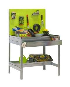 Banco trabajo 2 baldas sin tornillos 1440x1200x600mm metal verde/galvanizado simongarden - bt2 box simonrack 77g109224141262