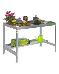 Banco trabajo 2 baldas sin tornillos 840x1500x700mm metal galvanizado simongarden desk simonrack 777100224150702