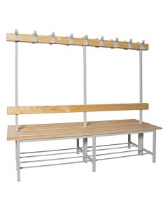 Banco vestuario doble con percha madera/metal 150 x 160 x 67 cm simonrack