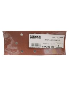 Hoja lija nivel orbital perforada grano 080 093x230mm nv124088