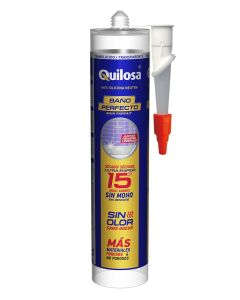 Silicona neutra cocinas y baños con fungicida quilosa translucido t020057 300 ml