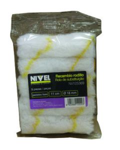 Rodillo pintura recambio mini superficies lisas 11 cm nivel poliamida rayas nv125369