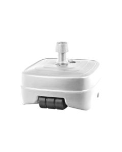 Pie parasol resina rellenable c/ruedas ø 33-50 mm blanco import