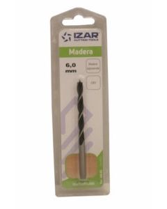 Broca madera espiral 3 puntas 06,00mm m640 izar