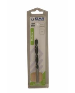 Broca madera espiral 3 puntas 08,00mm m640 izar