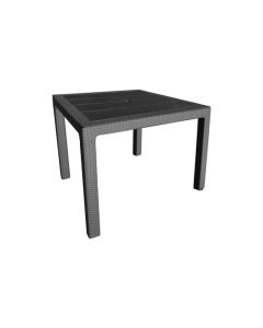 Mesa resina ratan elegance negro 80 x 80 cm garden life