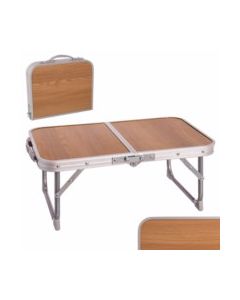 Bandeja plegable mesa 56x34x22cm hierro/madera nogal ldk garden 13994