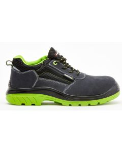 Zapato seguridad s1p puntera/plantilla no metalica serraje negra/verde comp+ bellota