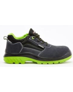 Zapato seguridad s1p puntera/plantilla no metalica t41 serraje negra/verde comp+ bellota