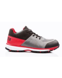 Zapato seguridad s1p puntera/plantilla no metalica t43 microfibra negra/roja/gris running bellota