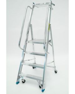 Escalera industrial de tijera peldaño ancho 10 peldaños 2,32mt aluminio plabell equip10rd 126873