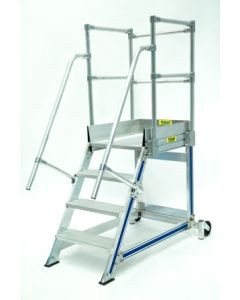 Escalera industrial de tijera peldaño ancho 4 peldaños 1mt aluminio plabell cargo04