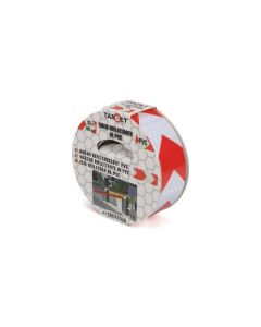 Cinta adhesiva señalizacion 50mmx33mt pvc rojo/blanco reflectante flechas target cre43350