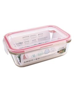 Hermetico alimentos rectangular 1200ml vidrio iris 1 pz 8610-v