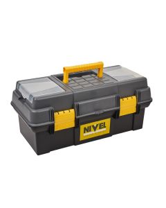 Caja herramientas bandeja 485x245x215cm polipropileno gris/negro nivel