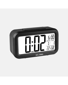 Reloj despertador digital negro elbe