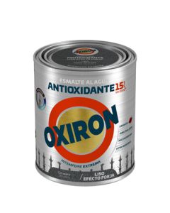 Esmalte antioxidante exterior liso efecto forja gris azulado oxiron al agua titan 750 ml